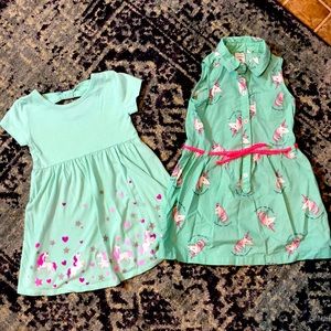 Bundle of 2 girls Unicorn dresses both size 3t EUC